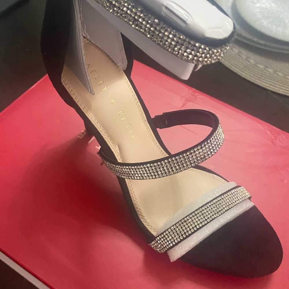 Kelly & Katie Black Rhinestone Heels